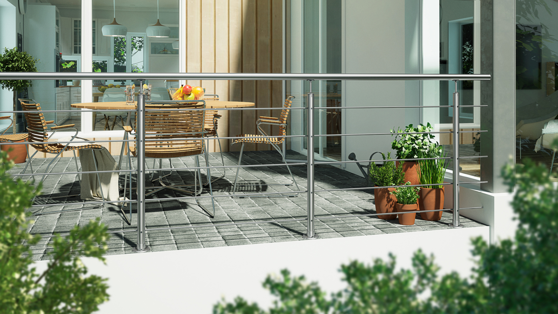 Balustrade kit HARMONY Stainless Steel Grå metal