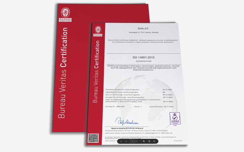 Miljø certifikat ISO 14001